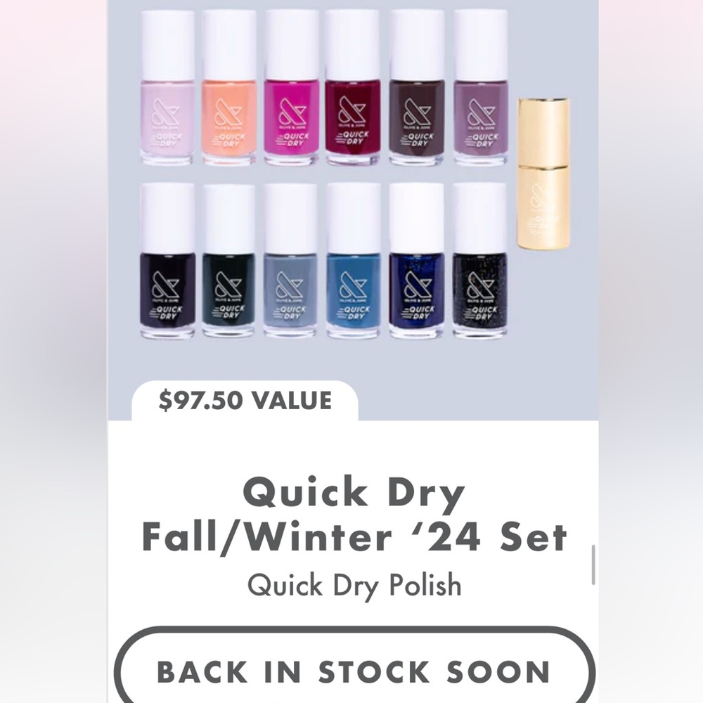 NWOT Olive & June Quick Dry Fall/Winter '24 Nail Polish Set 💅🏻